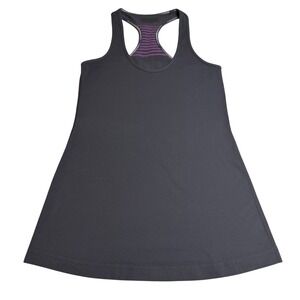 Lululemon Racerback Tank Top CRB sz 6 Coal Very Violet Ruffle